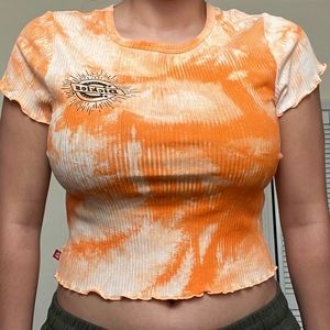 Dickies orange tie dye cropped top 🍊Size:M/L
